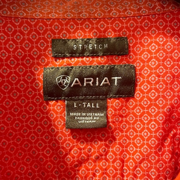 Men’s Ariat STRECH Casual Short Sleeve Button Down - Size L - Tall - Picture 2 of 4